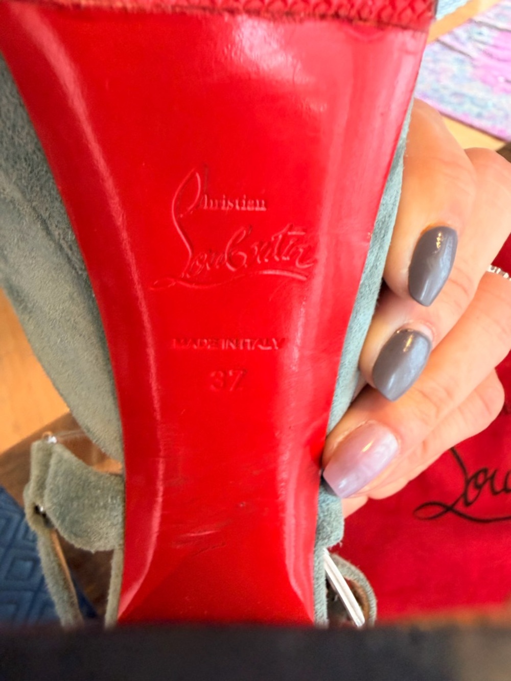 Christian Louboutin Tamilia 140 Suede pale blue platform heels - Picture 12 of 14